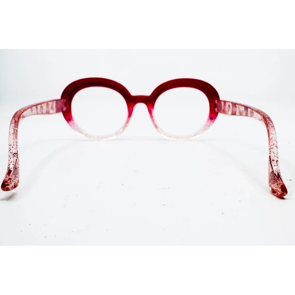 Disney Princess Eyeglasses Girls Red Pink Glitter Round Frames 39121 OS